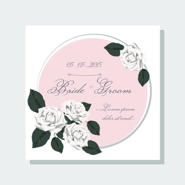 玫瑰婚礼请柬图片下载