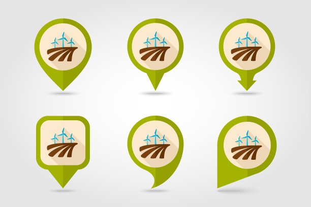 风车场平面映射引脚图标图片下载