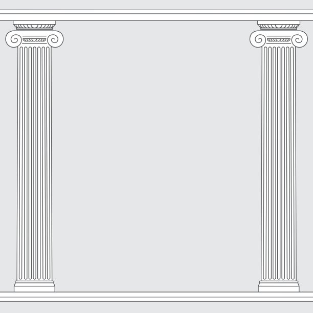 黑白线画离子型顺序柱图片下载