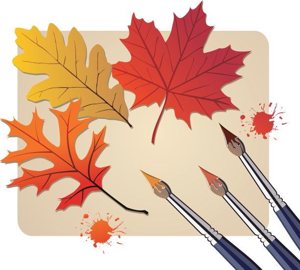 秋天颜色的画笔图片下载