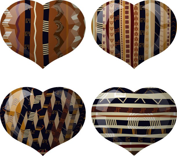 一套玻璃心与非洲的内部纹理图片下载