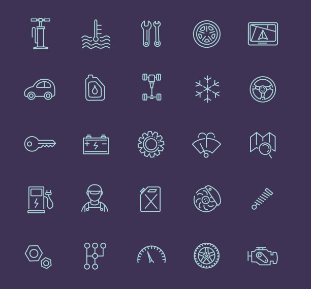 汽车部件和服务的轮廓图片下载