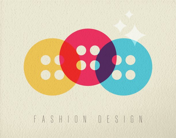 时装设计缝扣概念色彩设计图片下载