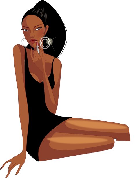 女人与口红图片下载