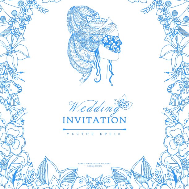 婚礼邀请zentangl图片下载