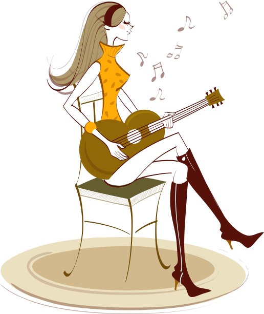 弹吉他的女人图片下载