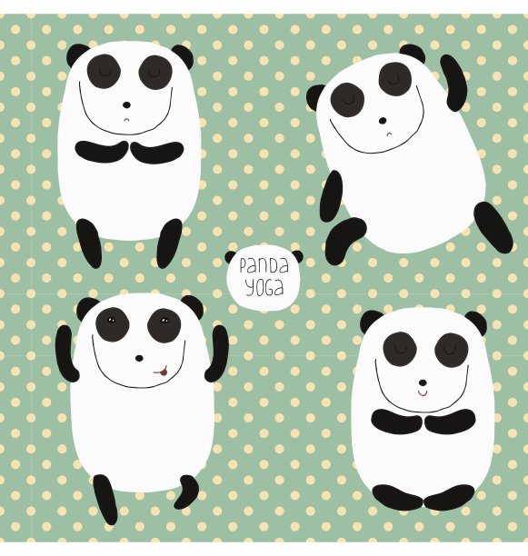 欢快的卡通熊猫图片下载