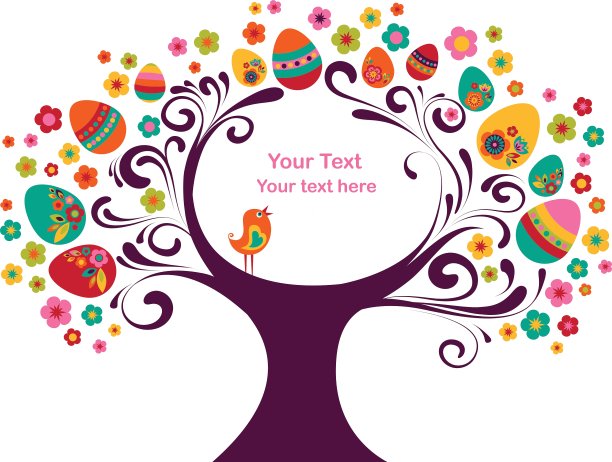 树上的复活节彩蛋图片下载