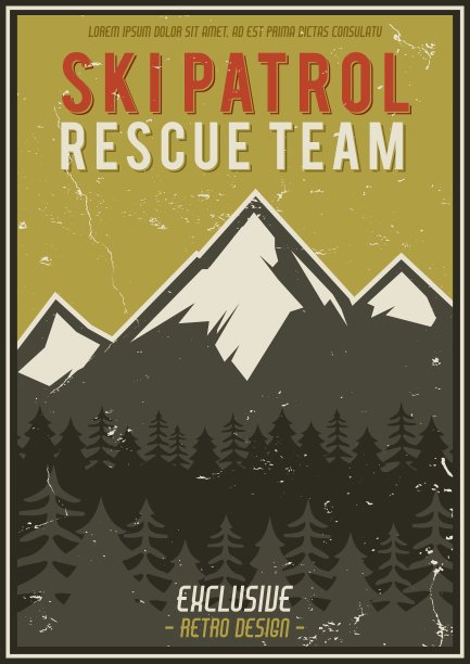 复古的夏季或冬季假期海报旅游和图片下载