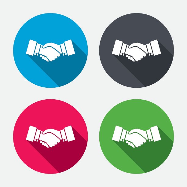 握手标志图标成功的商业标志图片下载