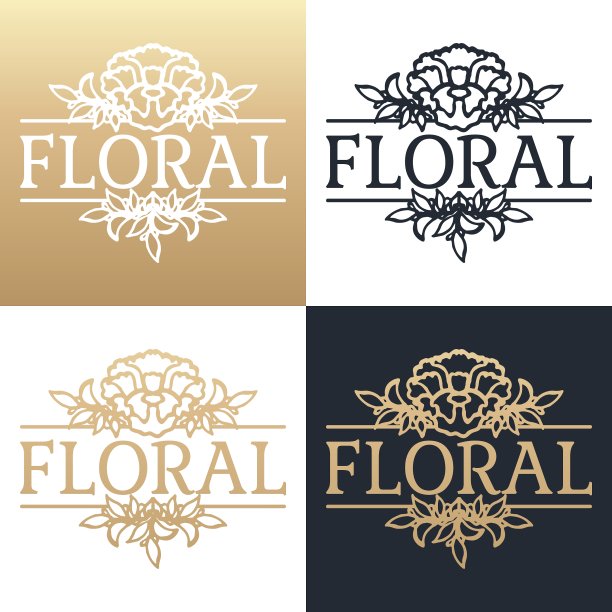 书法设计元素黄金品牌图片下载