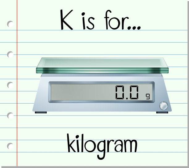 识字卡片上的字母K代表千克图片下载