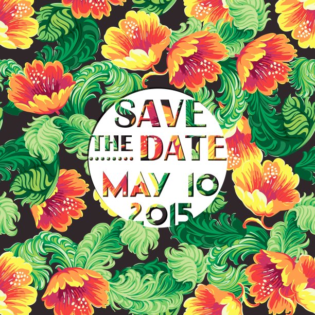 婚礼复古请柬图片下载