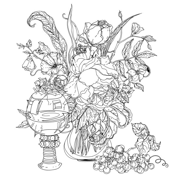 带花的静物图片下载