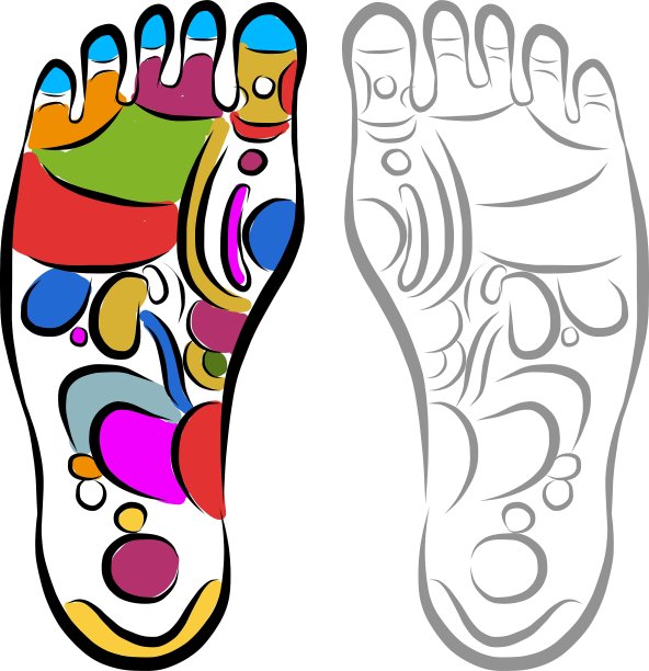 足底按摩反射素描为您的设计图片下载