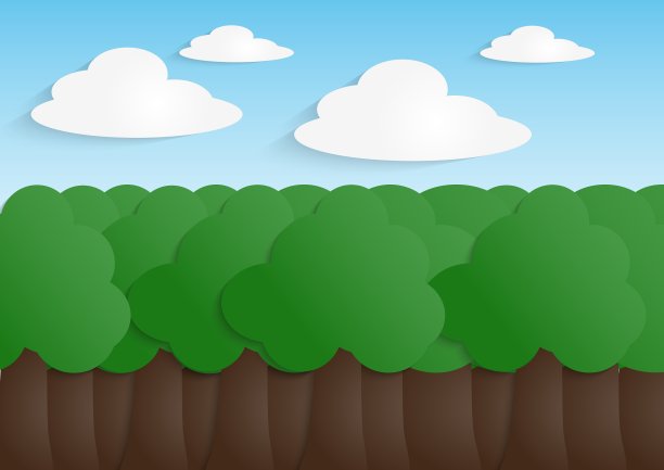 纸树太阳和云在蓝天的背景图片下载