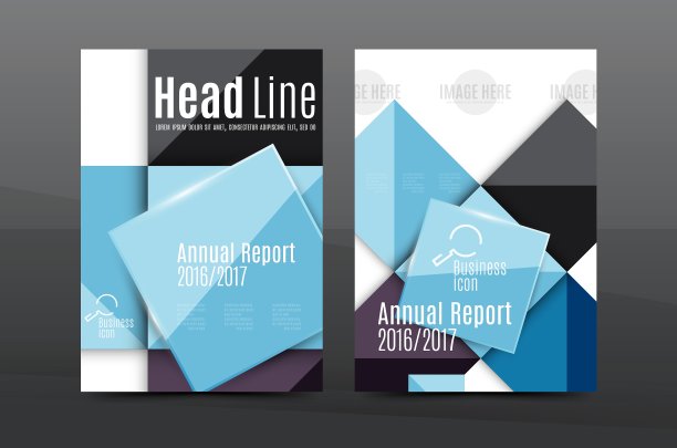 A4传单或年度报告布局几何形状图片下载