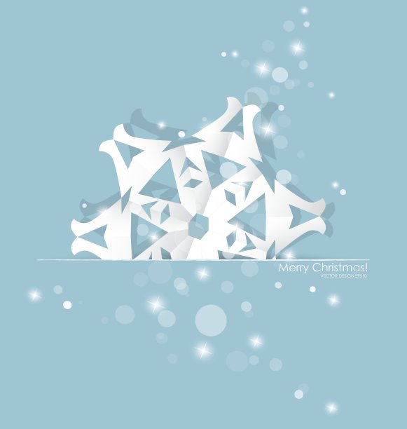 复古圣诞明信片与折纸雪花图片下载