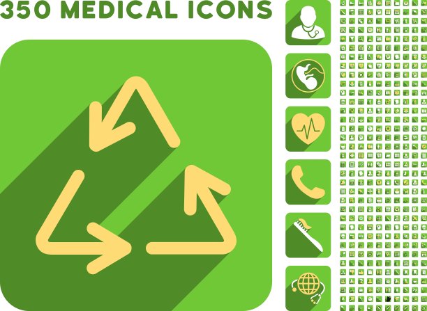 回收箭头图标和医疗Longshadow图标图片下载