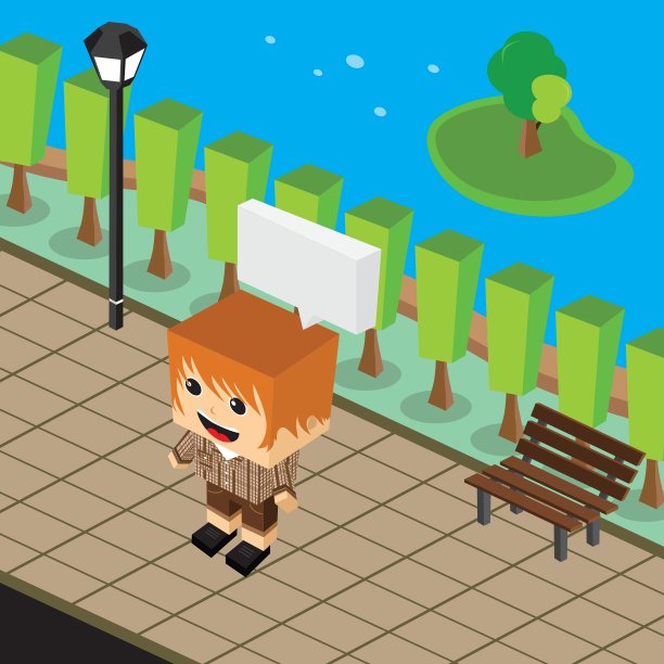 卡通生活等距主题图片下载