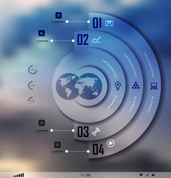 透明的商业信息图阴影选项图片下载