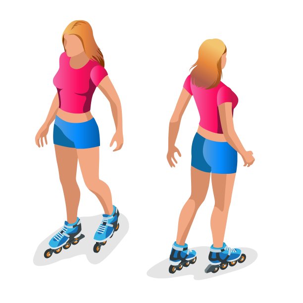 滑旱冰的女孩全长肖像图片下载