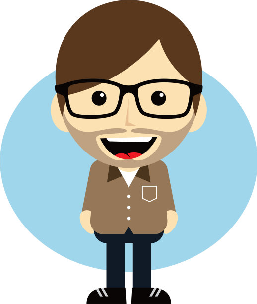 极客卡通呆子角色图片下载