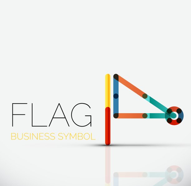 标志旗帜抽象线性几何商业图标图片下载