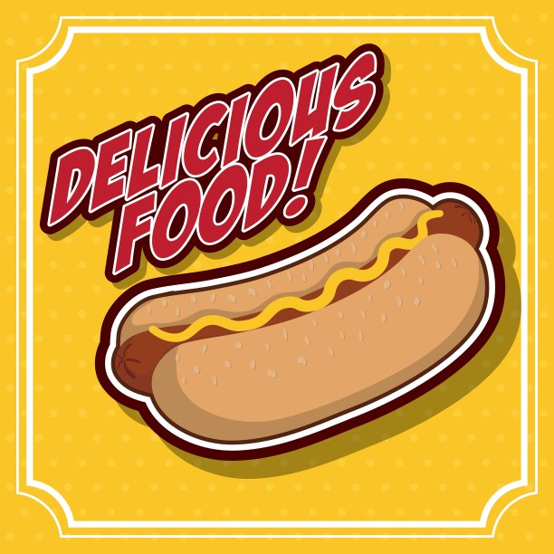 热狗图标快餐产品图形图片下载