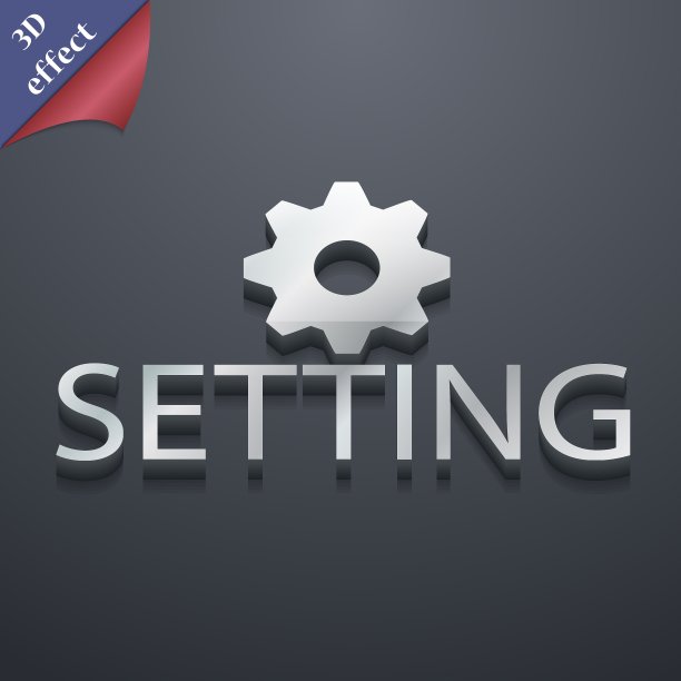 齿轮设置图标符号3D风格时尚现代图片下载