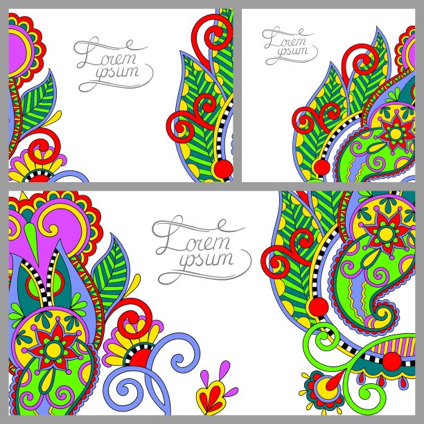 一套花卉装饰背景图片下载