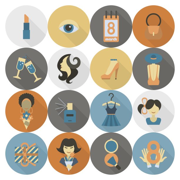 妇女节图标集图片下载