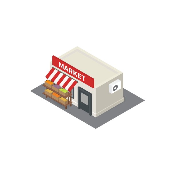 有蔬菜的等距市场摊位图片下载