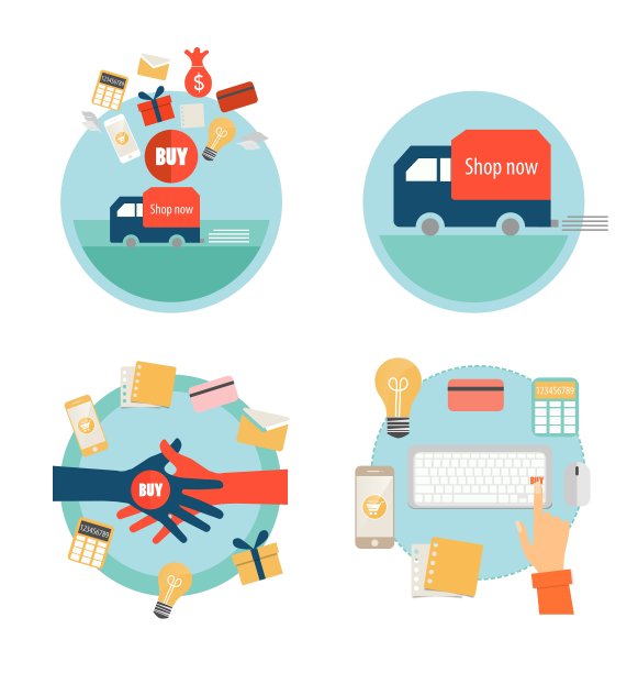 商业概念网上购物信息图表图片下载