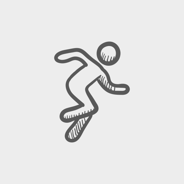 跑步人素描图标图片下载