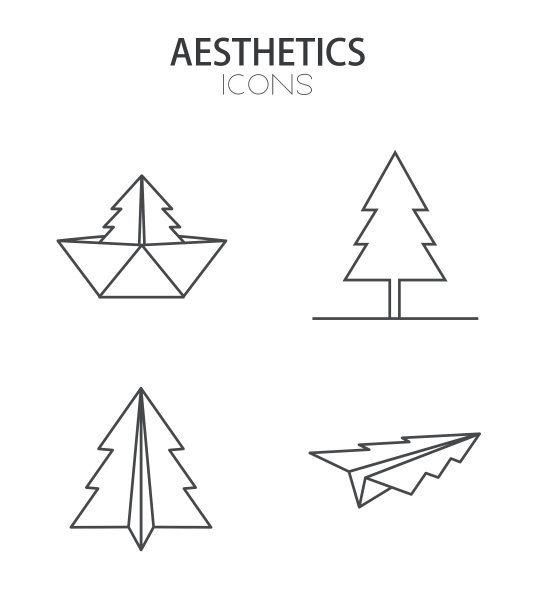 现代细线平面设计的图标集图片下载