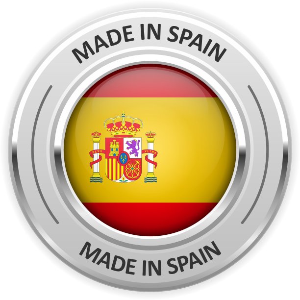 银牌:西班牙制造，带国旗图片下载