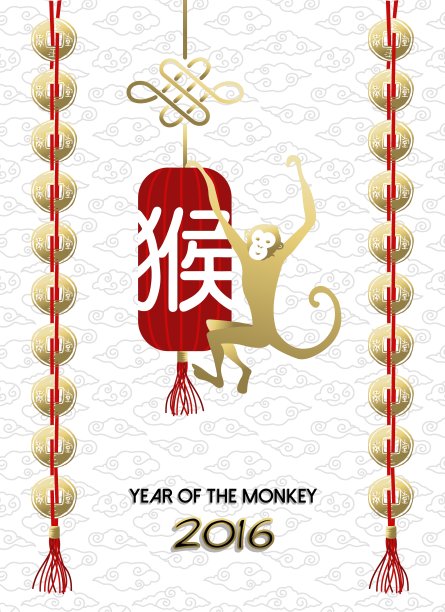 2016年猴年快乐背景图片下载