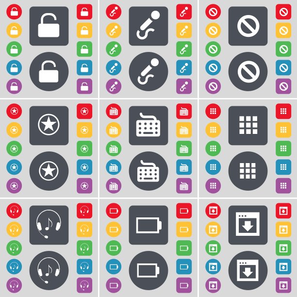 锁麦克风停止星键盘应用程序耳机图片下载