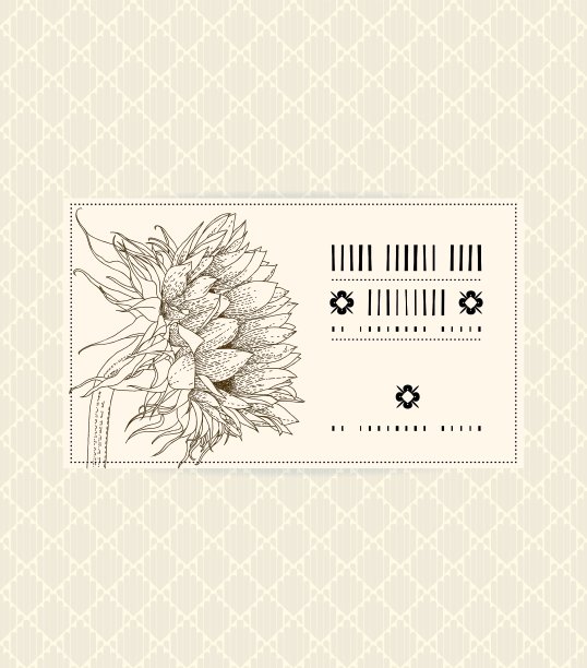 老式的向日葵卡片图片下载