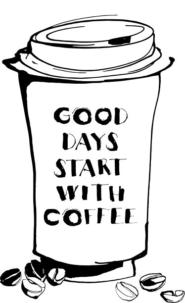 脏手画墨纸杯带走图片下载