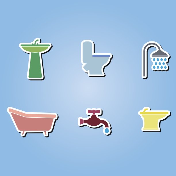 颜色图标与浴室图标图片下载