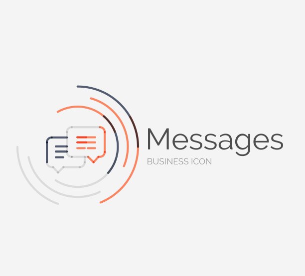 细线利落设计标志信息概念图片下载