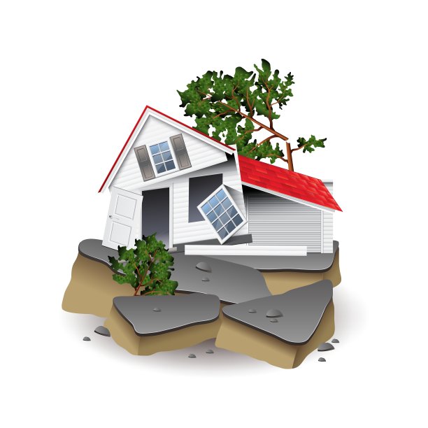 地震孤立在白色上图片下载