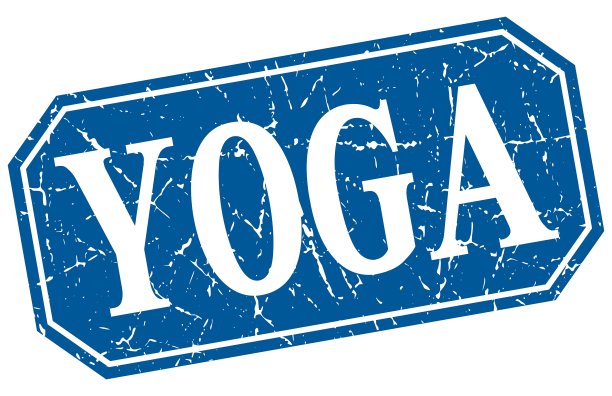 瑜伽蓝色方形复古垃圾隔离标志图片下载