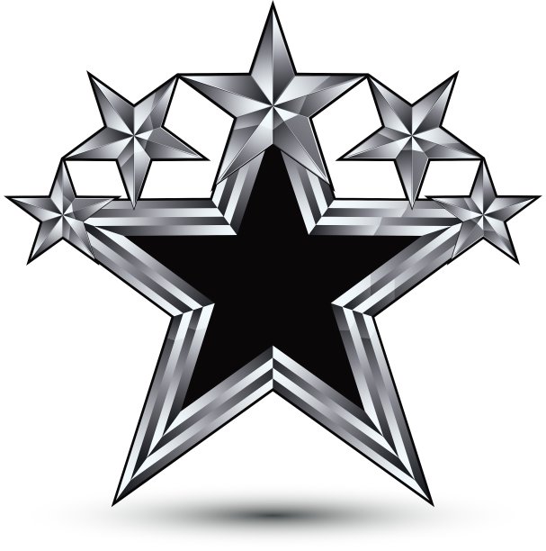 皇家黑星与银色轮廓几何图片下载