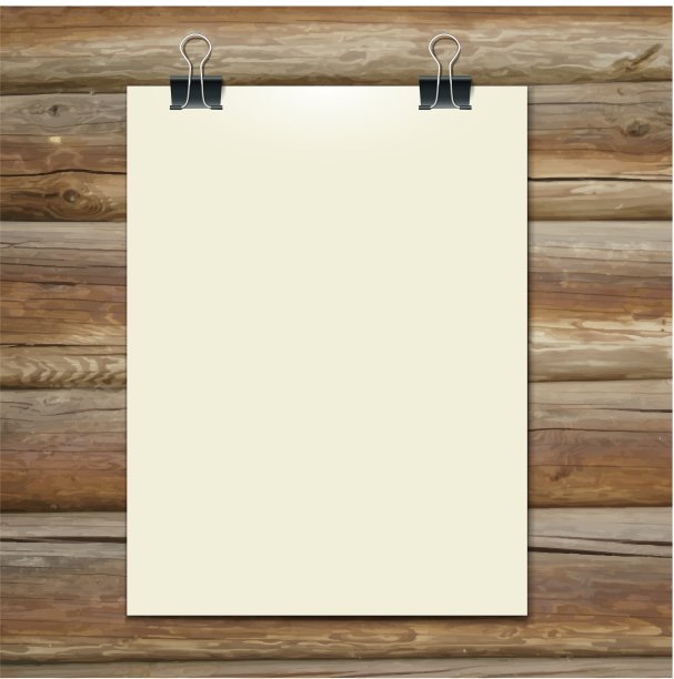一张纸模板放在木桌上图片下载