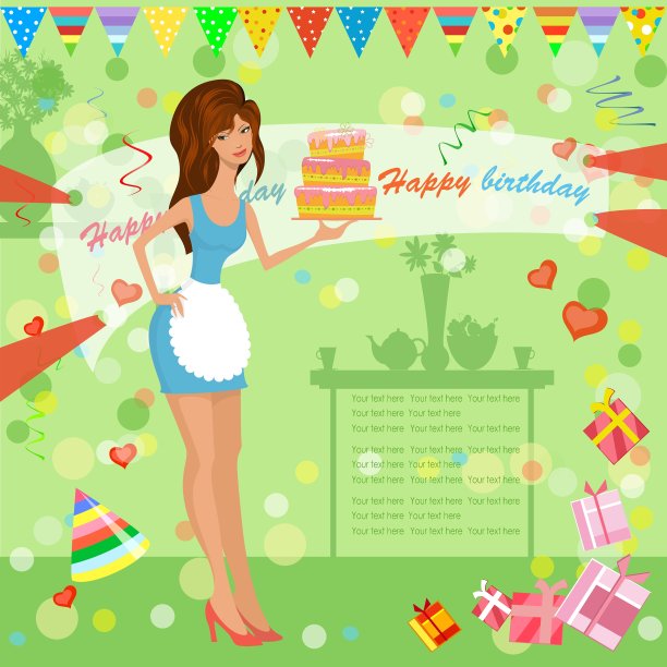 拿着生日蛋糕的女孩图片下载