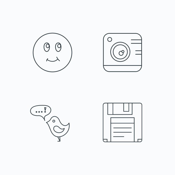 照片相机软盘和消息图标图片下载