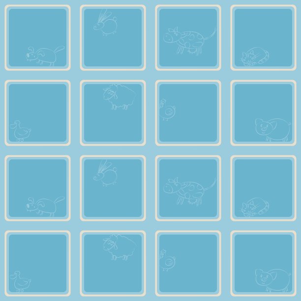 无缝背景与家养动物的孩子画图片下载